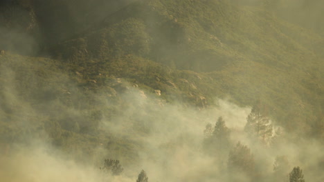 Incendio-Forestal-Del-Río-Kern-En-América-2020,-Humo-Saliendo-Del-Bosque-En-Llamas,-Tiro-Estático