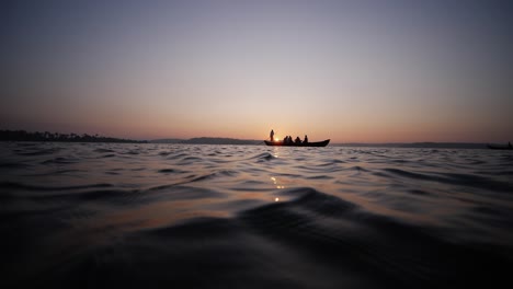 slow-motion-of-a-canoe-during-sunrise