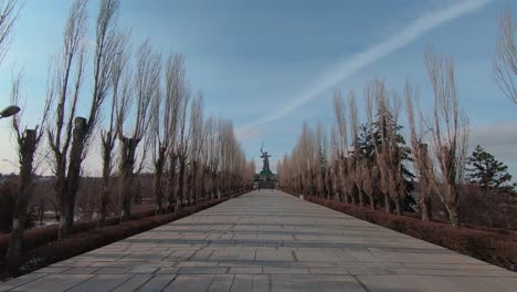 Avenue-Of-Lombardy-Poplars-And-The-Motherland-Calls-Statue