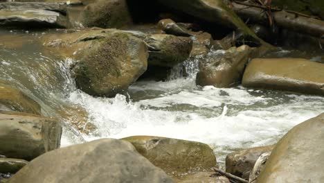 Slow-Motion-of-Casoca-River-Flowing-and-Raging-Among-Rocks,-Full-HD