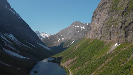 Aerial-view-of-valley-in-Norway