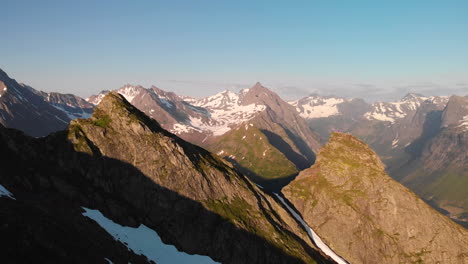 Aerial-view-of-mountain-tops-at-Norway-Sunnmøre