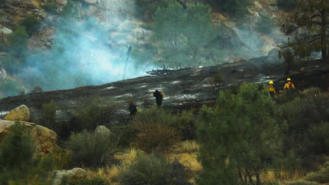 Firefighting-ground-crew-tackling-California-bush-fire-blaze-in-Kern-River