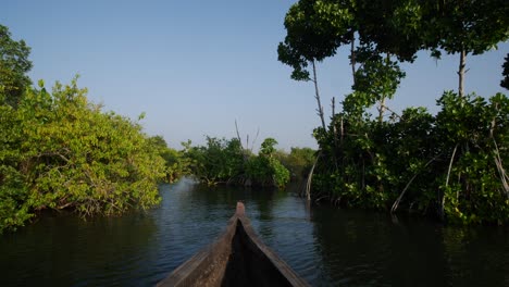 Kanu-In-Den-Backwaters-Von-Kerala-Am-Frühen-Morgen