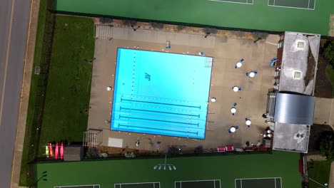 Austin-Peay-University's-aerial-shot-of-pool-and-tennis-courts