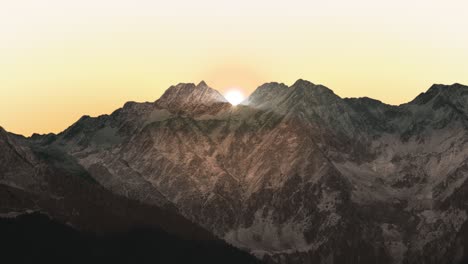 Sunrise-The-sun-rises-behind-the-mountains-4K
