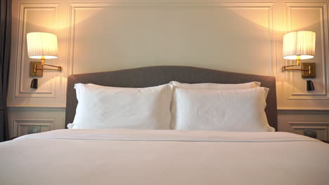 Tilt-down-on-a-freshly-made-up-hotel-bed