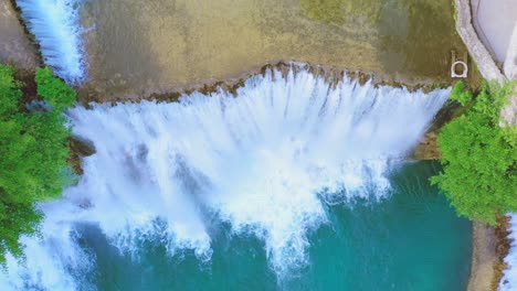 Stunning-wild-Provalije-waterfalls-Bosnia---Herzegovina-Balkans-aerial