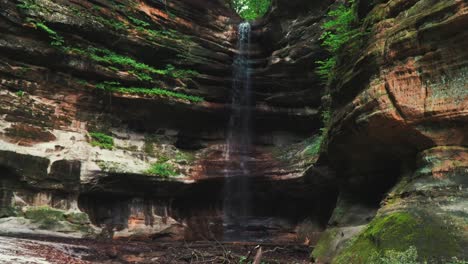 Long-Trickling-Waterfall-Down-Rocky-Serene-Cliff