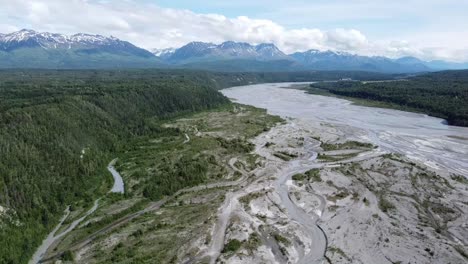 Matanuska-River-Aerial-video.--Palmer,-Alaska
