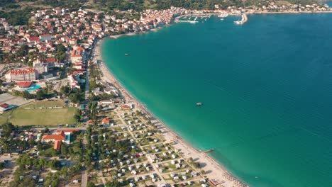 Croatian-town-Baska-on-island-of-Krk,-aerial-view
