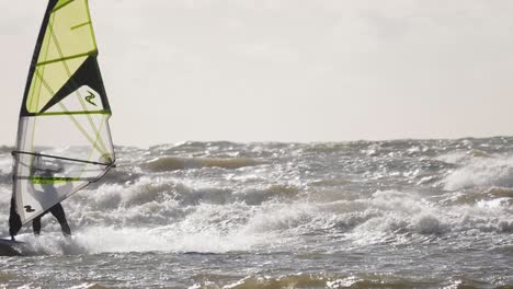 Windsurfer-on-High-Waves-of-Baltic-Sea-Poland