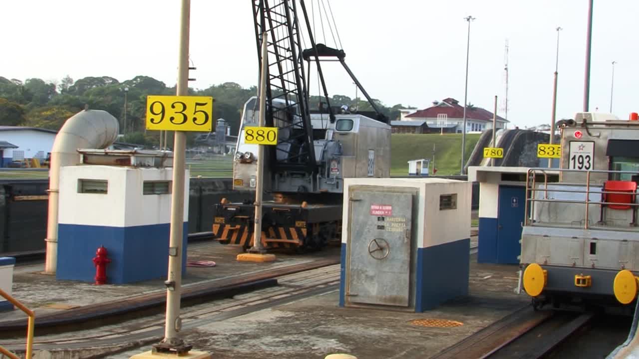 Premium stock video - Gatun locks in panama canal