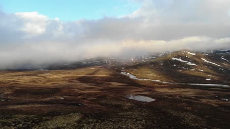 Misty-morning-in-Jotunheimen-National-park.-Drone-footage