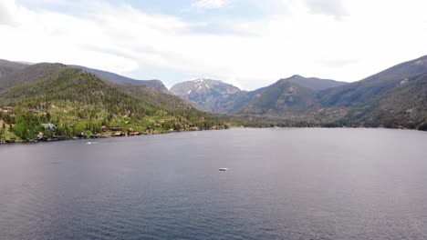 Aerial-view-of-the-Grand-Lake-in-the-Estes-Park-in-Colorado
