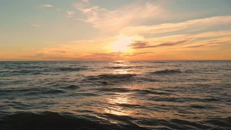 Tidal-current-waves-at-sunset-Baltic-sea-Atlantic-ocean