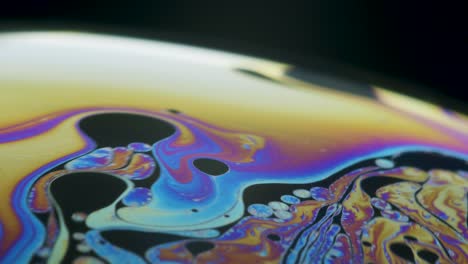 Fluid-dynamics-and-light-refraction-diffraction-in-soap-bubble-surface-close-up