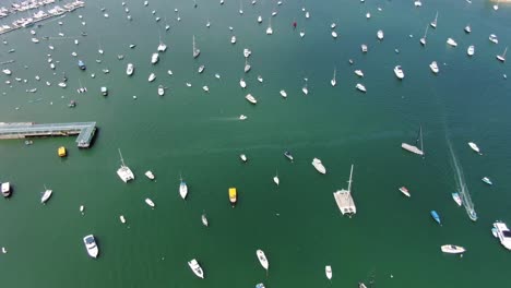 Aerial-view-of-Hong-Kong-Pak-Wai-marina-cove-with-hundreds-of-small-private-boats-anchored