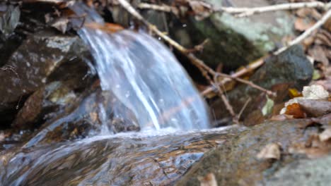 Wasser-Fließt-Einen-Kleinen-Naturwasserfall-In-Einem-österreichischen-Wald-Hinunter