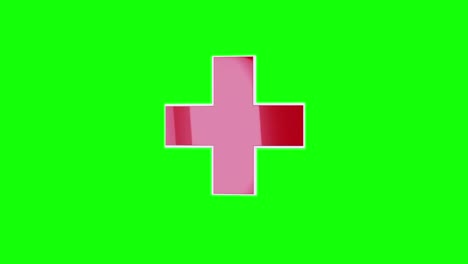 Signo-Médico-3d-Más-Animación-De-Pantalla-Verde