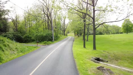 Drone-shot-down-an-open-road-in-rural-Pennsylvania
