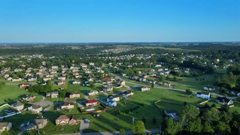 Drone-flying-over-suburbs-of-Clarksville-Tennessee