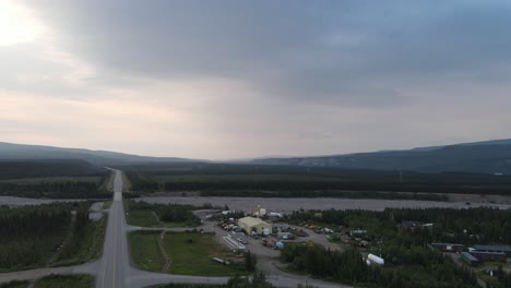 Highway-in-Rural-town-Aerial