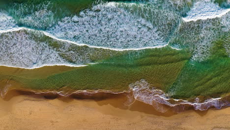 Downward-angle-of-ocean-waves-at-Redhead-Beach-Australia