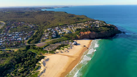 Revealing-drone-shot-of-Redhead-Beach-Australia