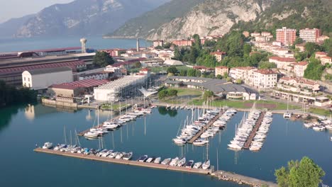 Awesome-aerial-view-of-the-Lovere-port,Iseo-lake,Lombardy-italy