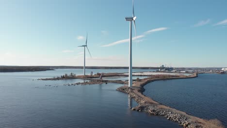 Offshore-Windgeneratoren,-Nachhaltige-Küstenenergie,-Schweden