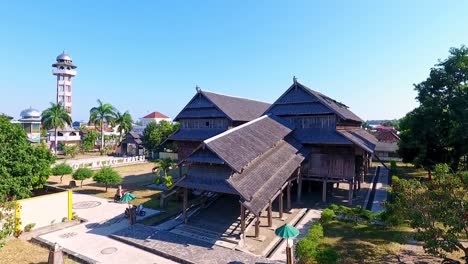 Wide-aerial-view-over-Istana-Dalam-Loka-Indonesia