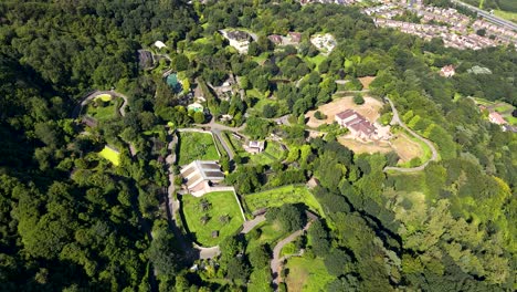 Top-down-tilting-aerial-view-of-Belfast-Zoo