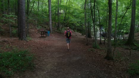 Man-hiking-in-the-woods