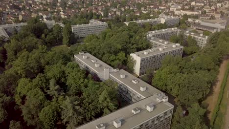 France,-Around-Paris,-View-of-suburbs-blocks-by-drone