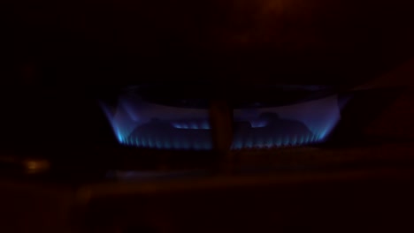 Buring-Gas-Indische-Blaue-Flamme-Nahaufnahme