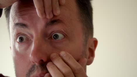 Middle-aged-man-attempting-to-insert-a-contact-lens