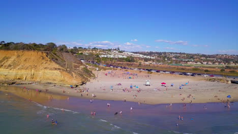 4k-aerial-footage-around-the-bluffs-and-beaches-of-Del-Mar,-California