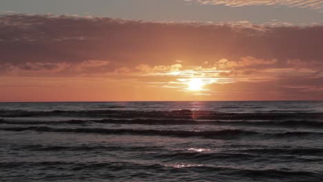 Sunset-Sunrise-on-the-Beach-Latvia,-Baltic-Sea-Summer