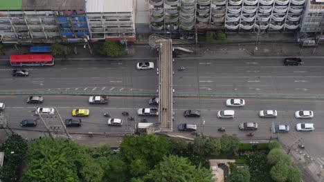 Traffic-time-lapse-in-bangkok,-from-the-top-of-a-Building