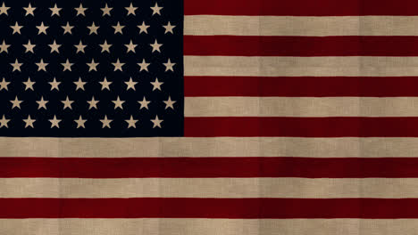 Animation-of-an-old-waving-American-flag-with-old-cloth