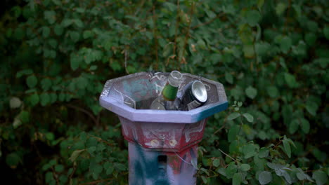 Littering-trash-bottles-and-graffiti-in-park