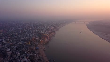 AERIAL:-Ganga-river-in-Varanasi-India