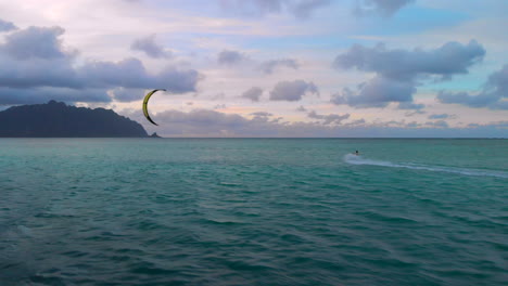 Aerial-of-Kite-Boarder-in-Kaneohe-Bay