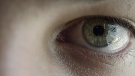 Super-Nah-Oben-Von-Einem-Schönen-Grünen-Blinkenden-Auge
