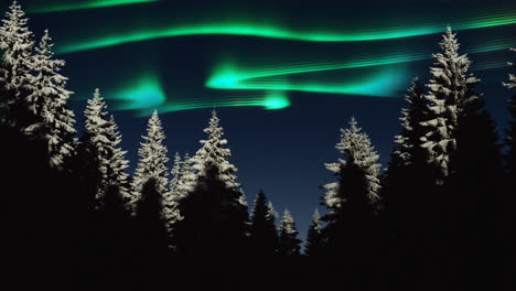 Northern-lights,-arctic-lights,-green-aurora-in-blue-sky