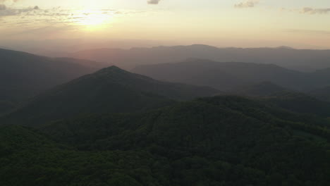 Beautiful-sunrise-over-Appalachian-mountains.-Aerial-pan-up