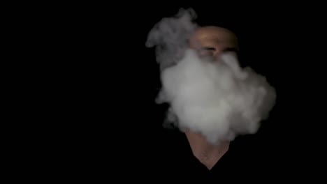 Young-stylish-man-with-a-beard-smokes-an-electronic-cigarette,-vape,-hookah