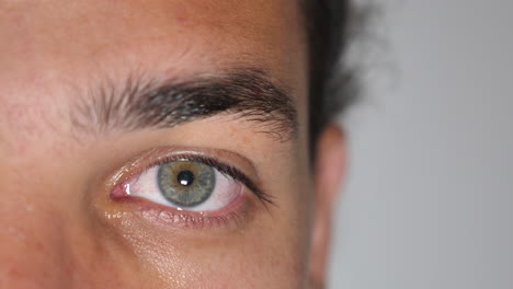 Male-left-eye-tearing-up-close-up