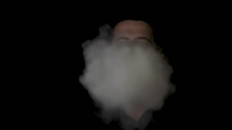 The-man-smoke-an-electronic-cigarette-at-the-studio